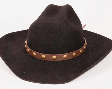 Stud Hat Band on Cowhide