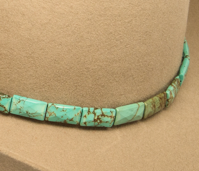 Faceted Light Turquoise Hat Band